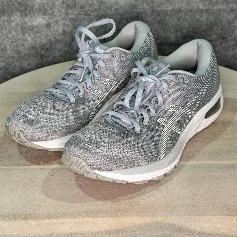 Asics Gel Cumulus 22 Piedmont Grey White Running Shoes 1012A741 Womens 9